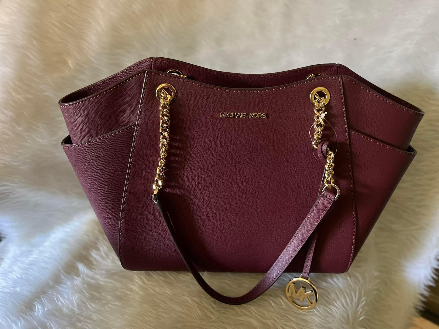 Burgundy tote purse MK